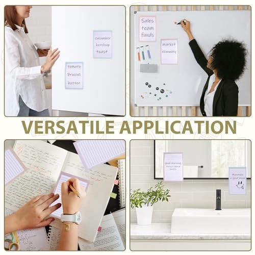 12 Pack Lined Sticky Notes, 4x6 in Post Sticky Notes with Lines, 6 Different