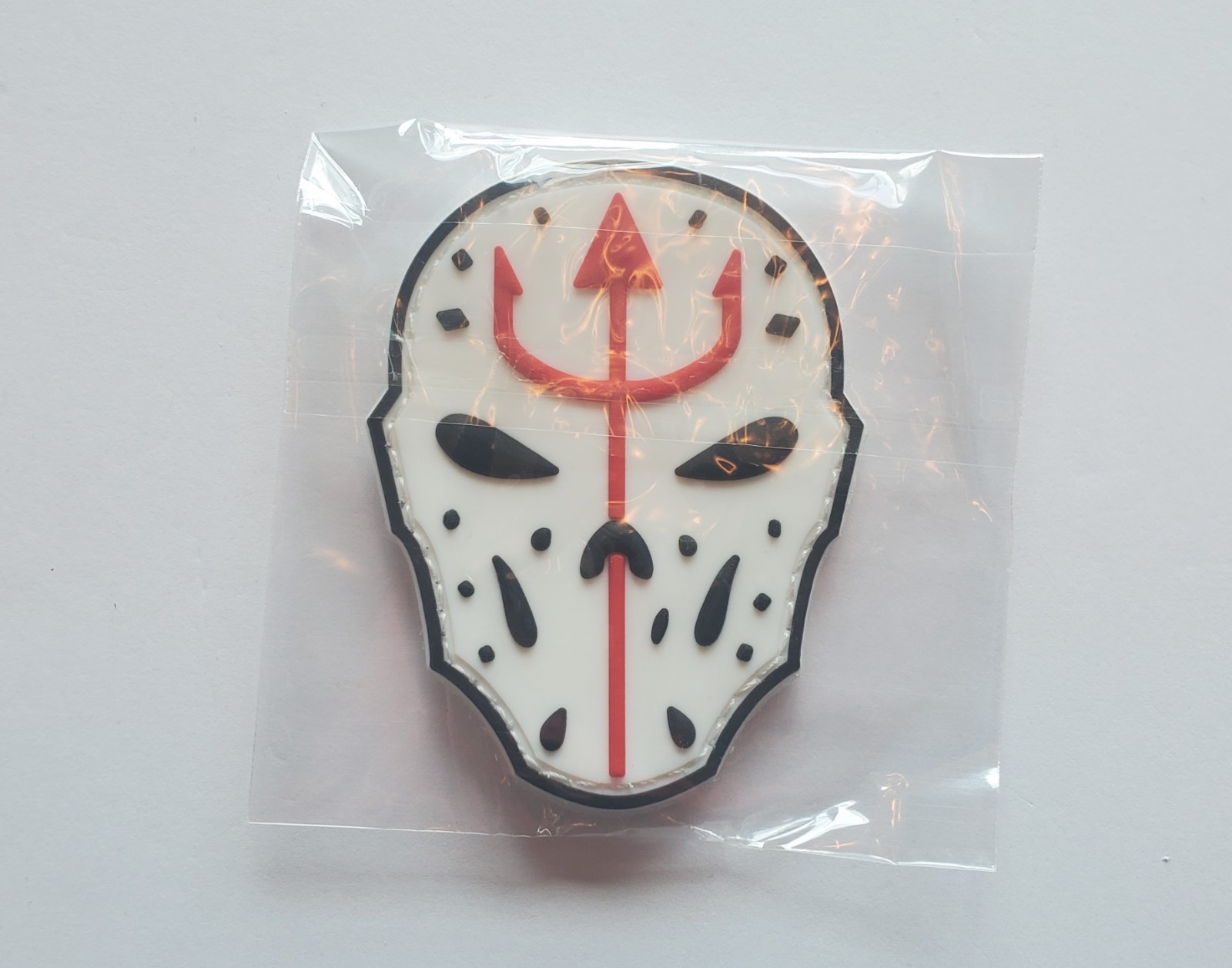 US Navy Seal Team 6 Trident Hockey Mask GITD PVC Morale Patch Hook & Loop Jason