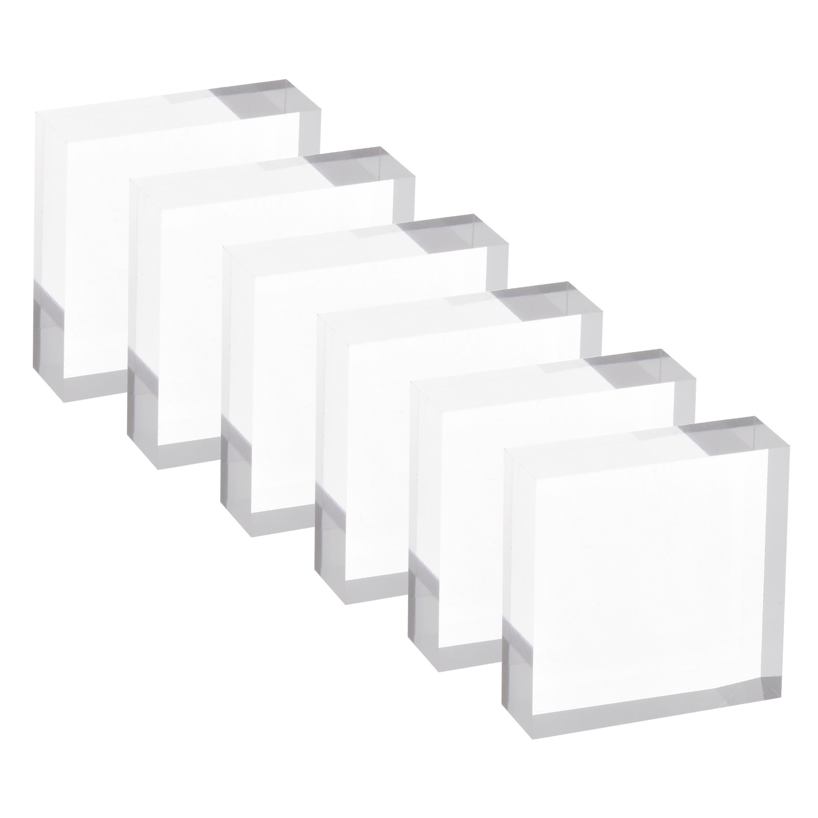Acrylic Stamp Block, 6 Pack Clear Stamping Block Mountings, 1.2" x 1.2"