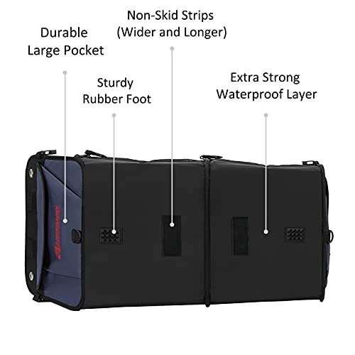 Multipurpose Car Trunk Organizer with Foldable Lid and Straps,Non Navy Blue