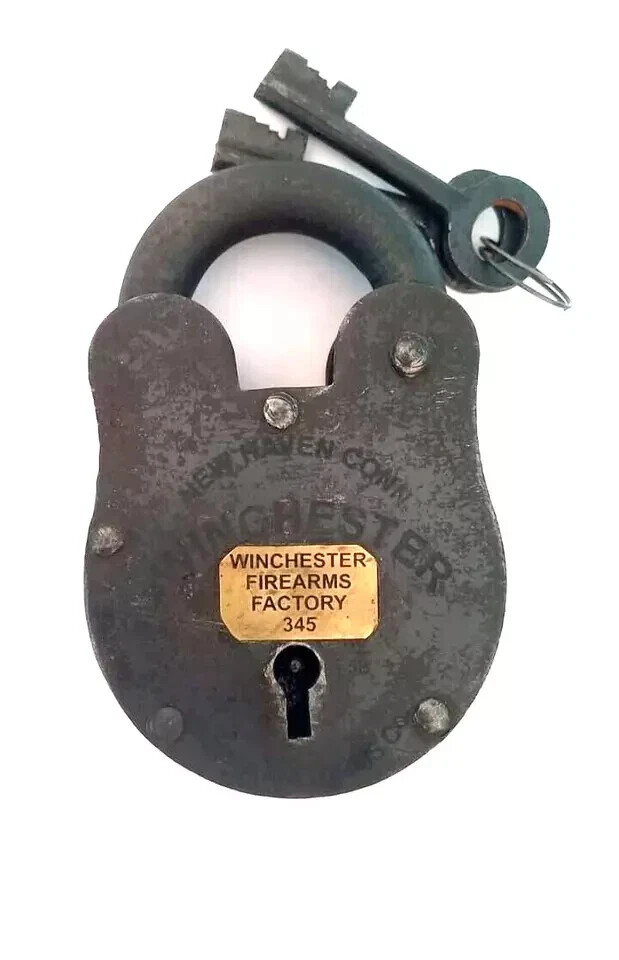 Winchester Padlock 5'' Key Set Lock HUGE 1.2+ LBS Blacksmith Gunsmith Collector
