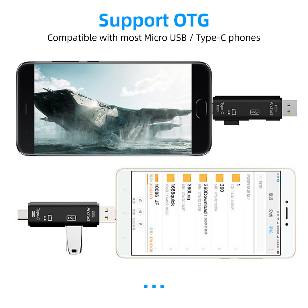 Card Reader USB 3.0 Micro USB Type C MicroSD OTG Memory Adapter Laptop Computer