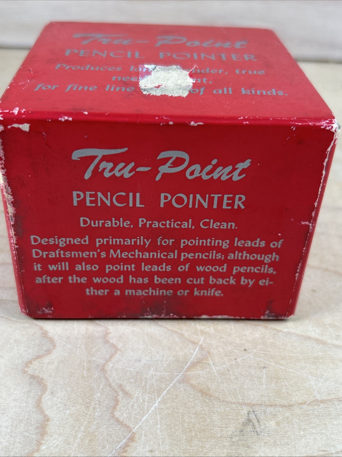 Vintage Tru-Point Pencil Pointer Lead Pencil Sharpener W/ Original Box Drafting