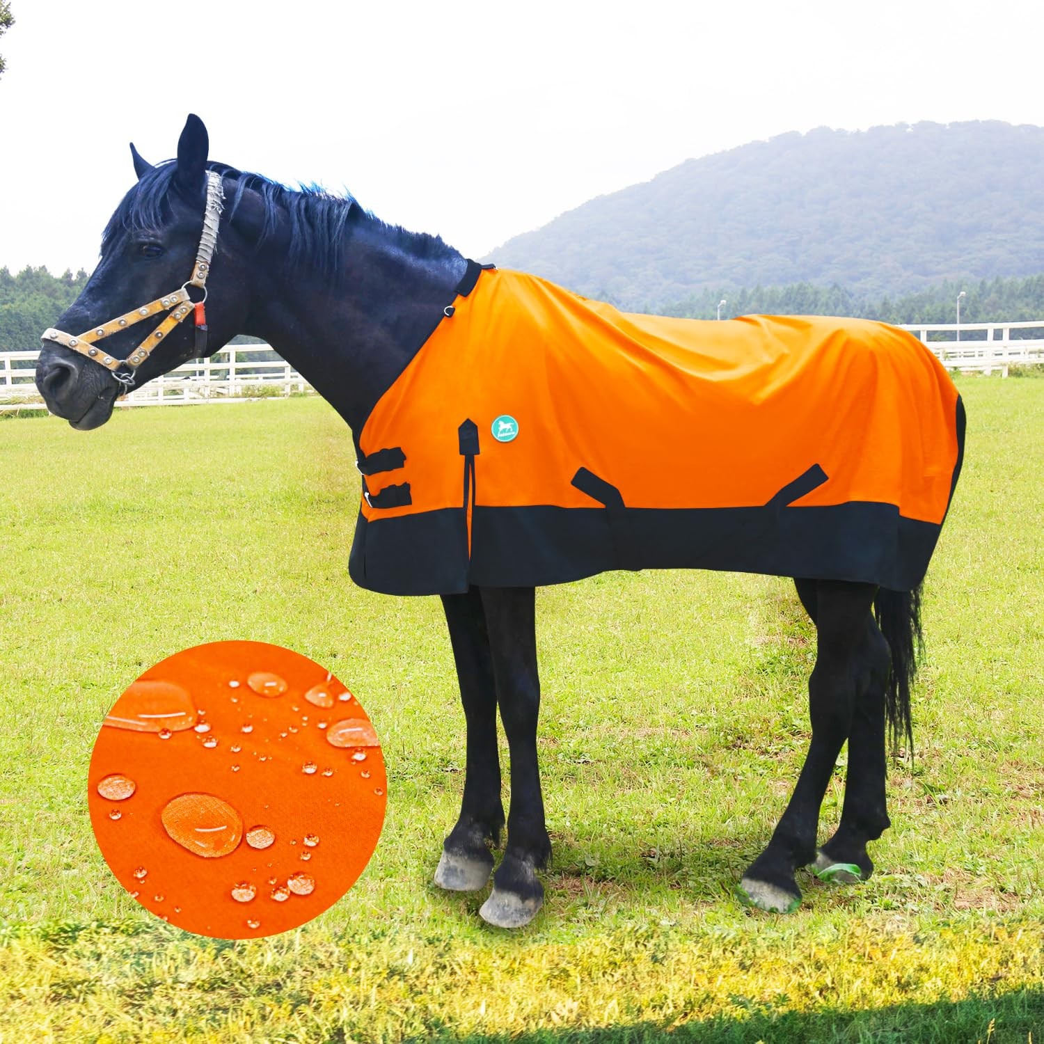 Waterproof Horse Sheet|Horse Blankets for Real Horses|Adjustable 74in, orange