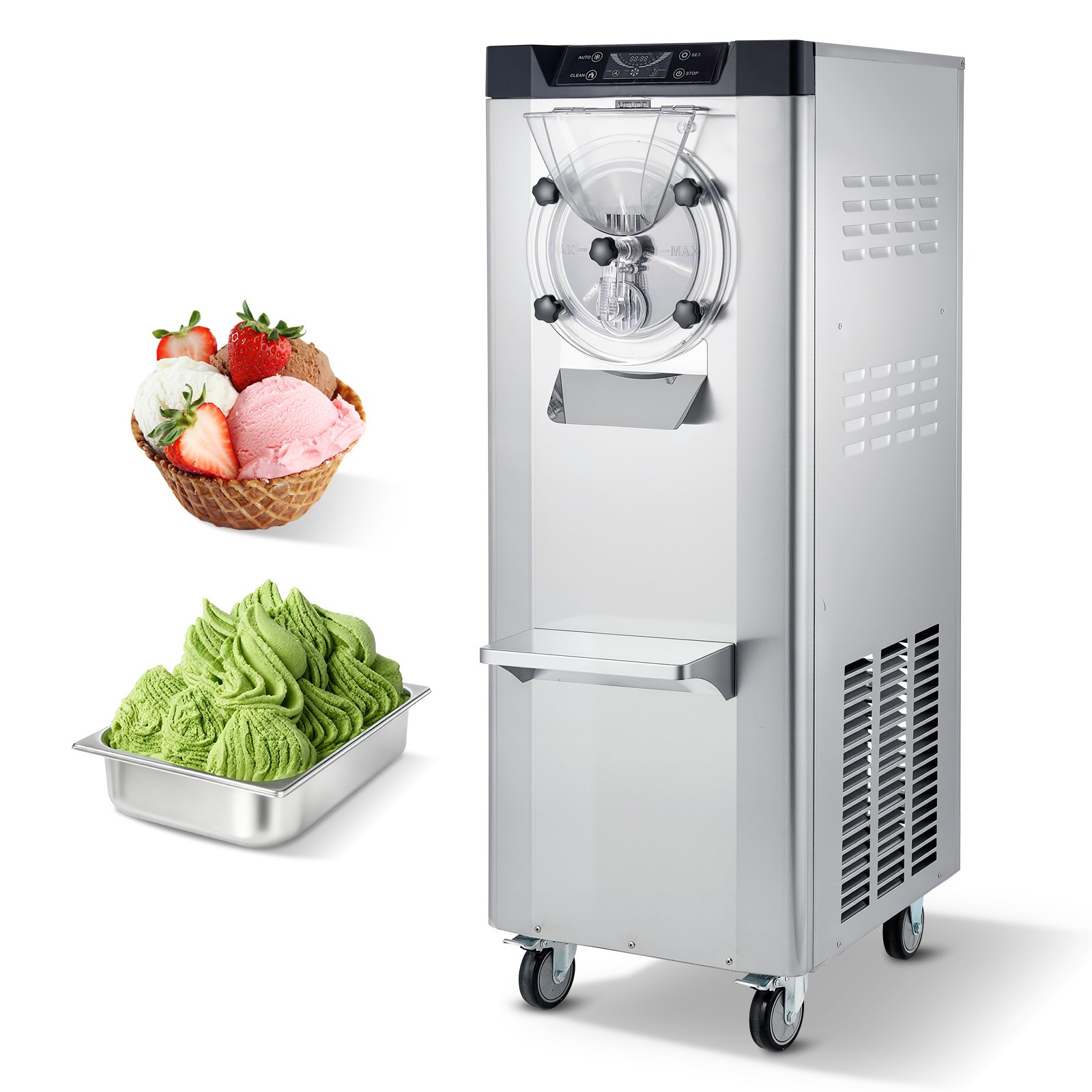 VEVOR Commercial Hard Ice Cream Machine Frozen Gelato Ice Cream Maker 12-20L/H