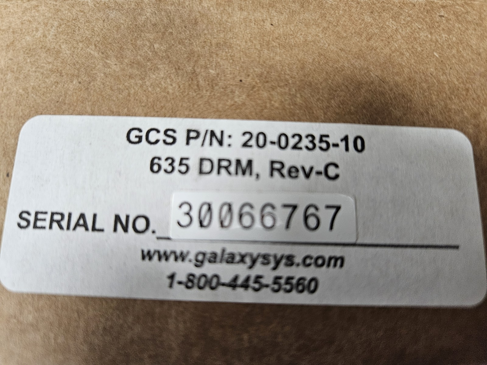 Galaxy 635 Dual Reader Module (DRM) Part # 20-0235-10