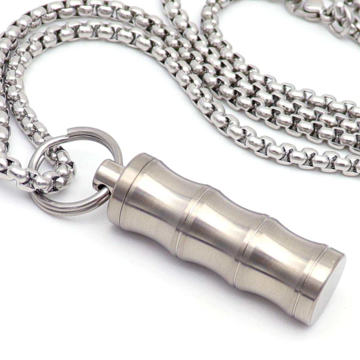Titanium Small Pill Box Case Necklace Nitro Mini Tc01-ti-bamboo