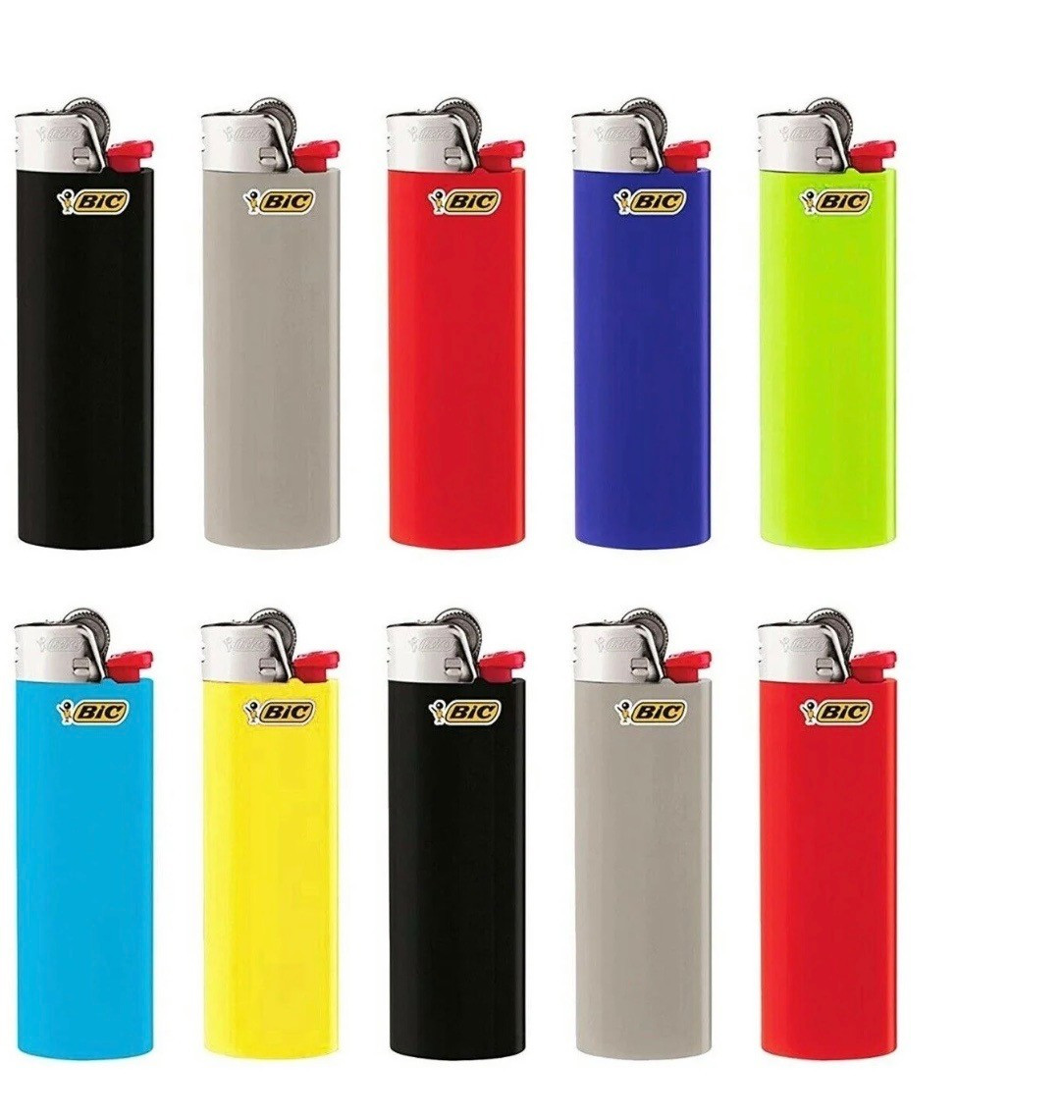 10 Pack Bic Classic Cigarette Lighters Disposable Full Size, Assorted Colors