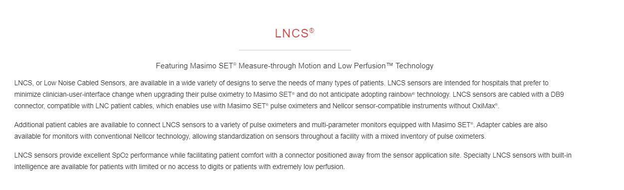 Masimo Radical LNC-10 14-Pin Patient Cable (REF 1814)