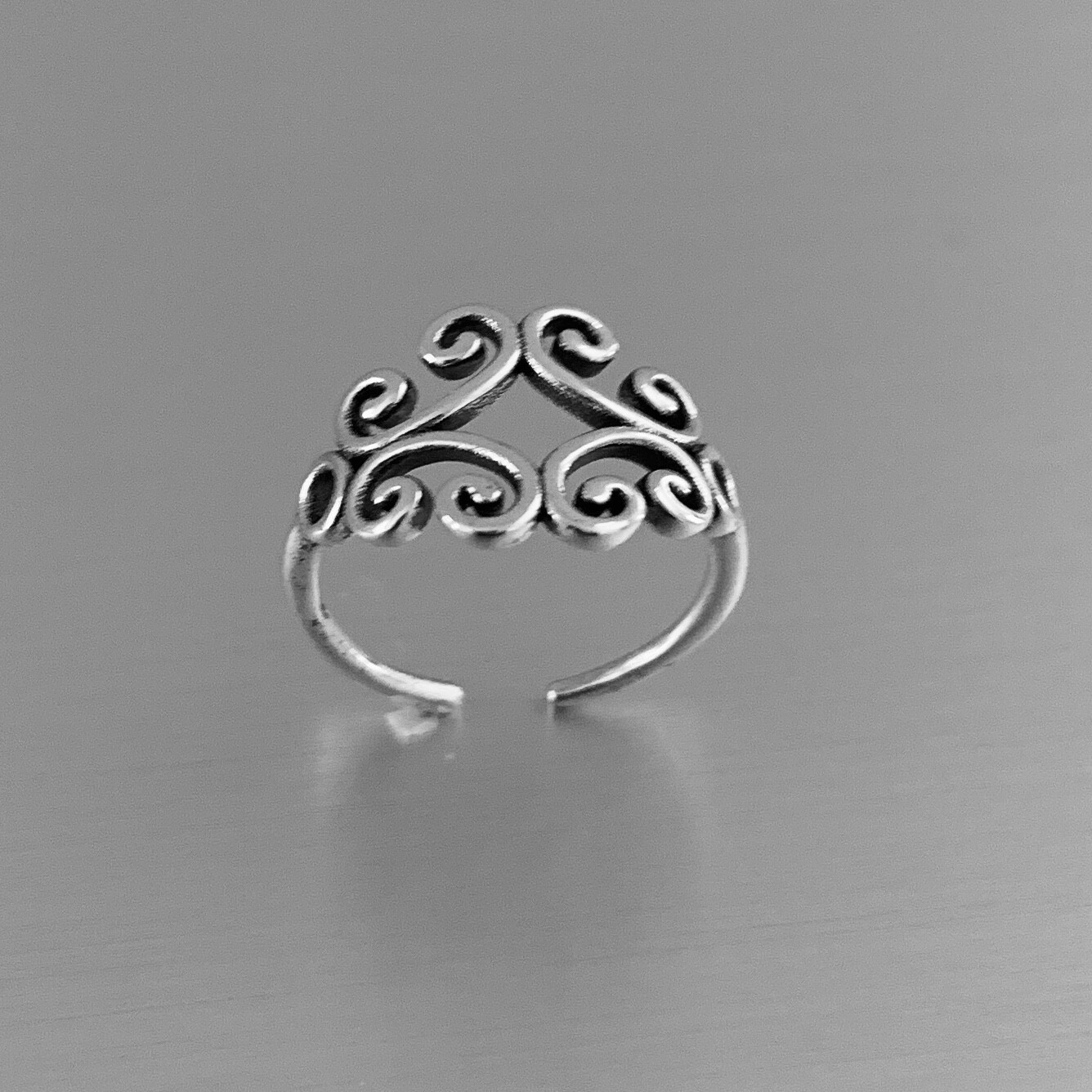Sterling Silver Swirly Toe Ring, Silver Rings, Swirl Ring, Boho Ring