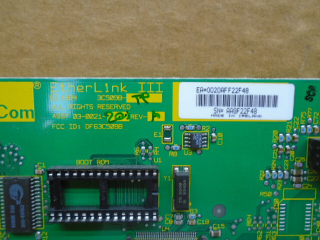 Etherlink III 3 comm Ethernet card 03-0021 Rev A W170