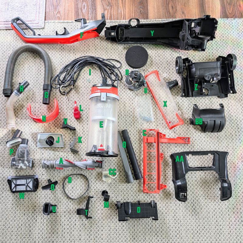 Bissell Cleanview 1330, 1831, 2488 Parts - Bagless Orange Vacuum - Pick Your Own