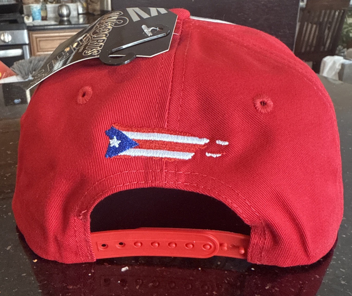 PUERTO RICO SNAP BACK RedCap Gorra Red Bill Amor Mi Patria On Front PR On Side