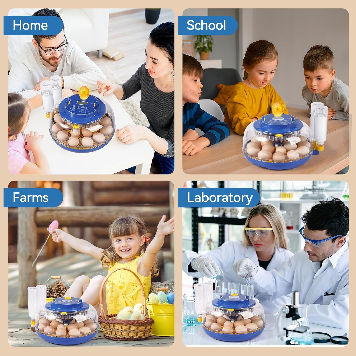 18 Egg Incubators for Hatching Eggs, Chicken Egg Incubator with Automatic Egg...