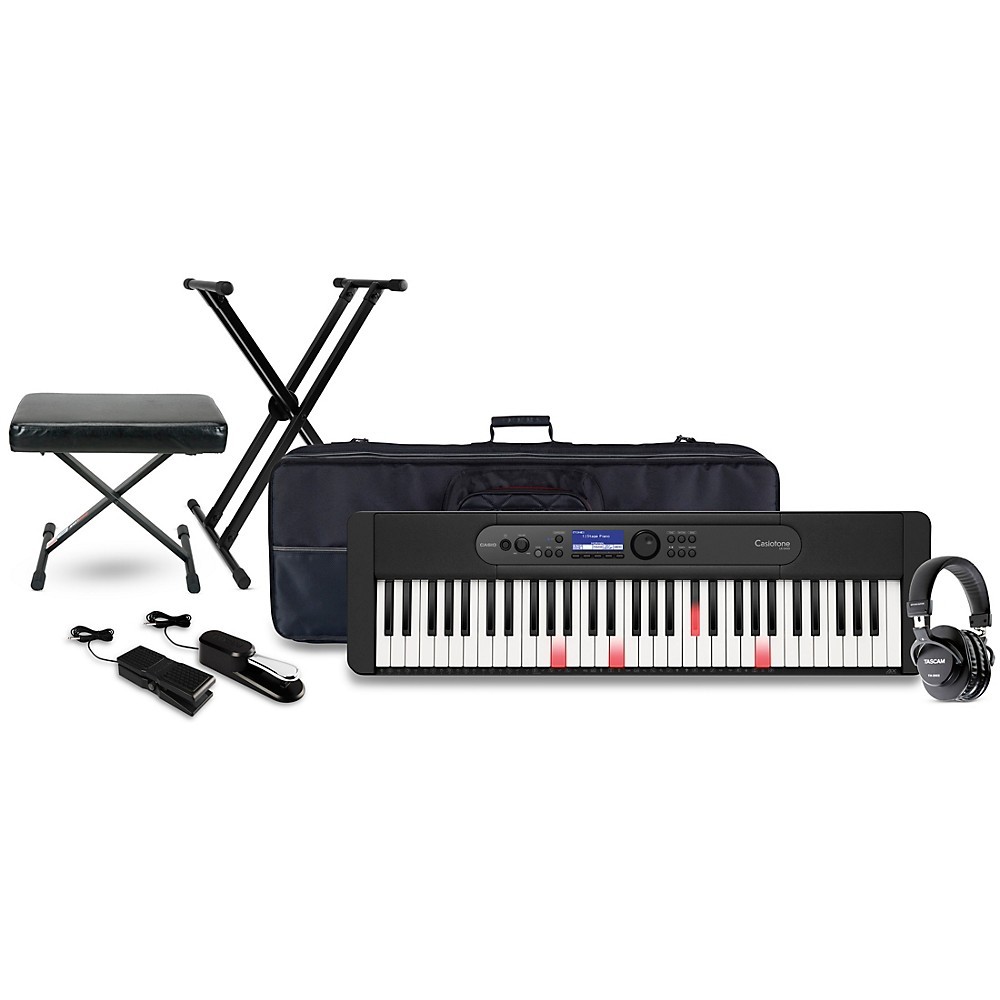 Casio LKS450 61key Arranger Keyboard wTascam TH200X Studio Headphone Package