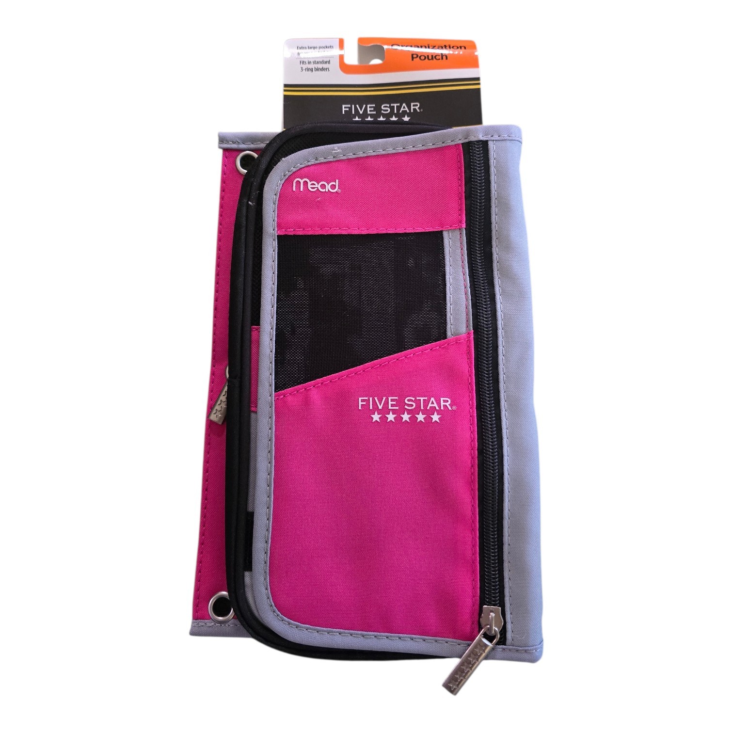 Five Star Pink Pencil Pouch Binder Organizer School Supply Office Storage New