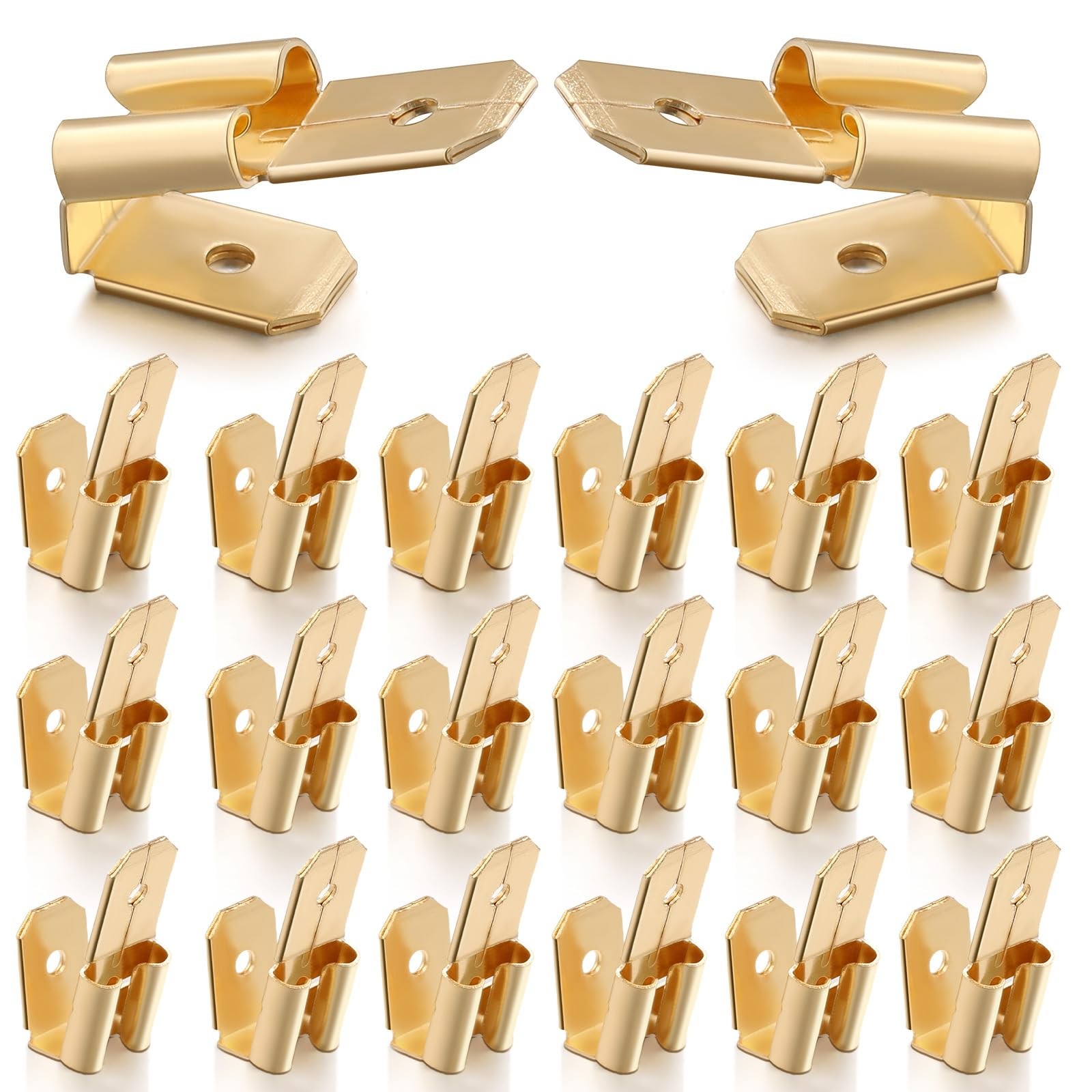 Tellegloww 25 Pcs Piggyback Spade Connectors, 3 Way Adapter Dual Male yellow