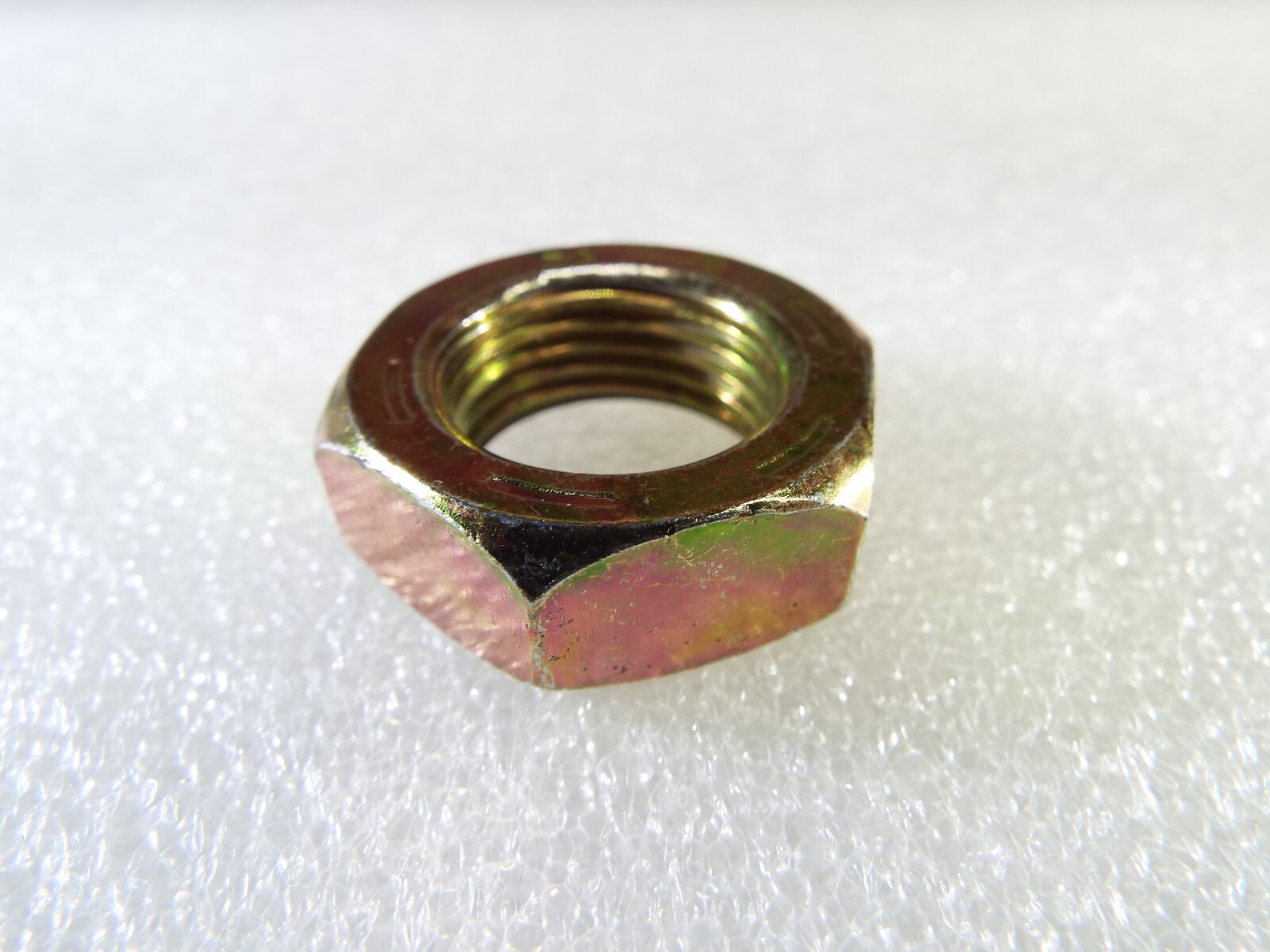 QTY2 JAM NUT 3/4-16 RH HEX 1" FLATS THIN .426 HALF Steel Yellow zinc grade 5