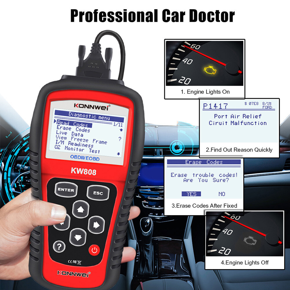 MaxiScan MS509 KW808 OBD2 EOBD Scanner Car Code Reader Tester Diagnostic Tool