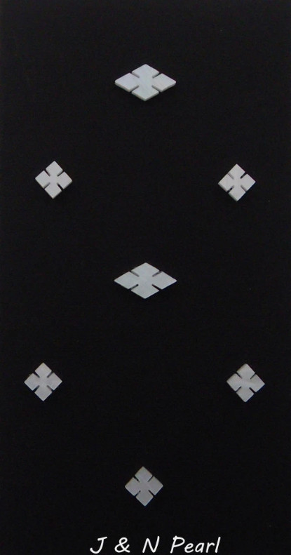 JNNPEARL Mother of Pearl Slotted Diamonds & Squares Set for Martin Style Guitars