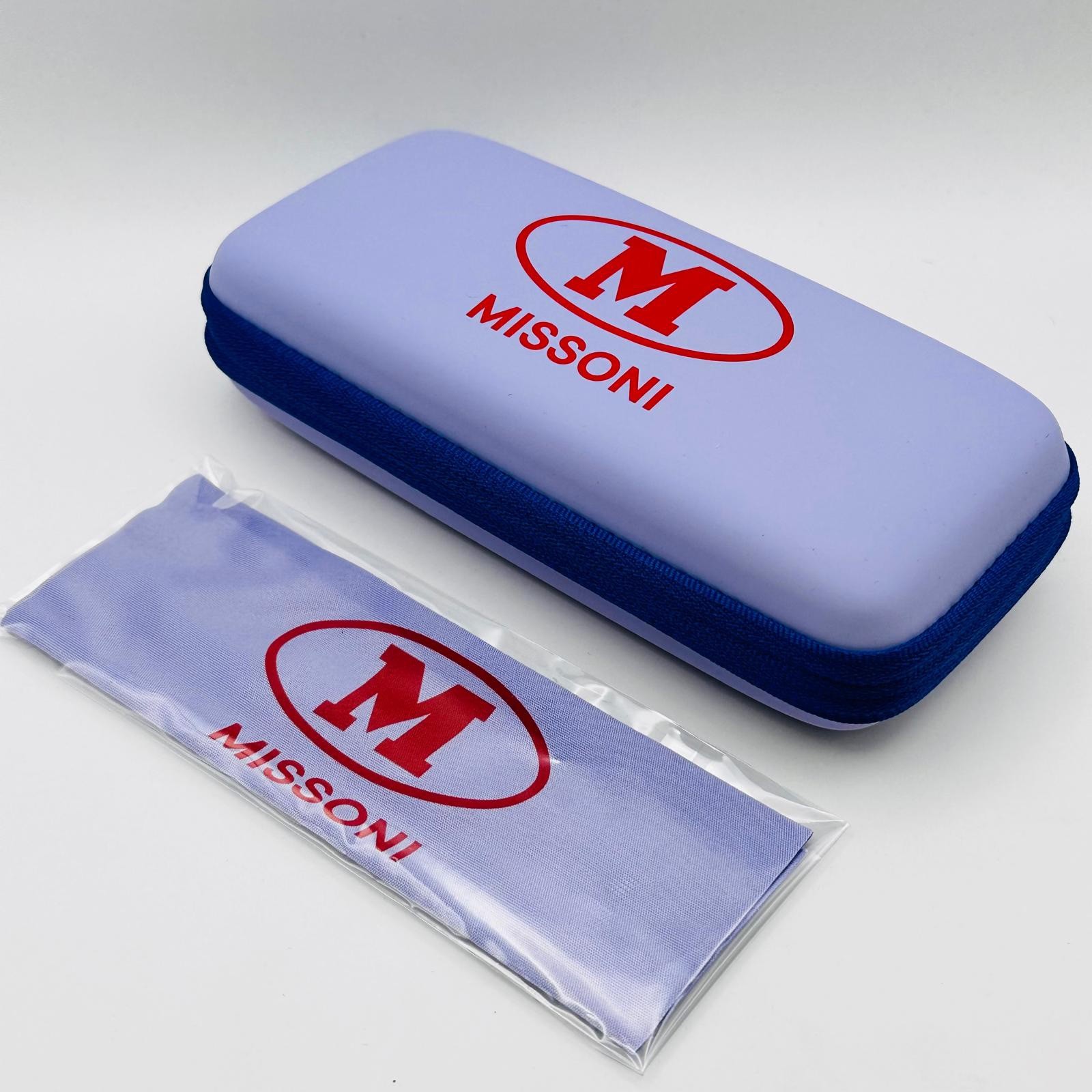 Missoni Glasses Case Sunglasses Purple Zipper Logo New
