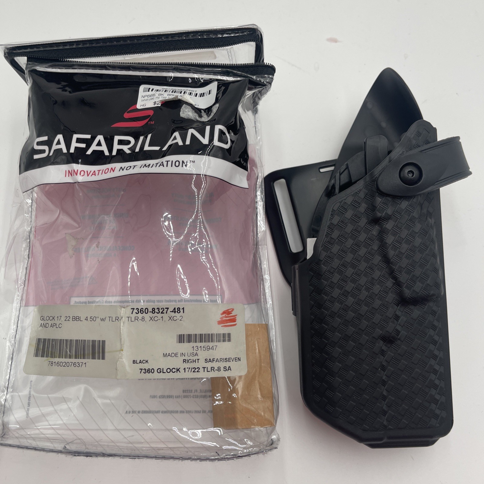 Safariland 7360 ALS/SLS, Level 3 Holster Glock 17 22 all Gen TLR-8 7360-8327-481