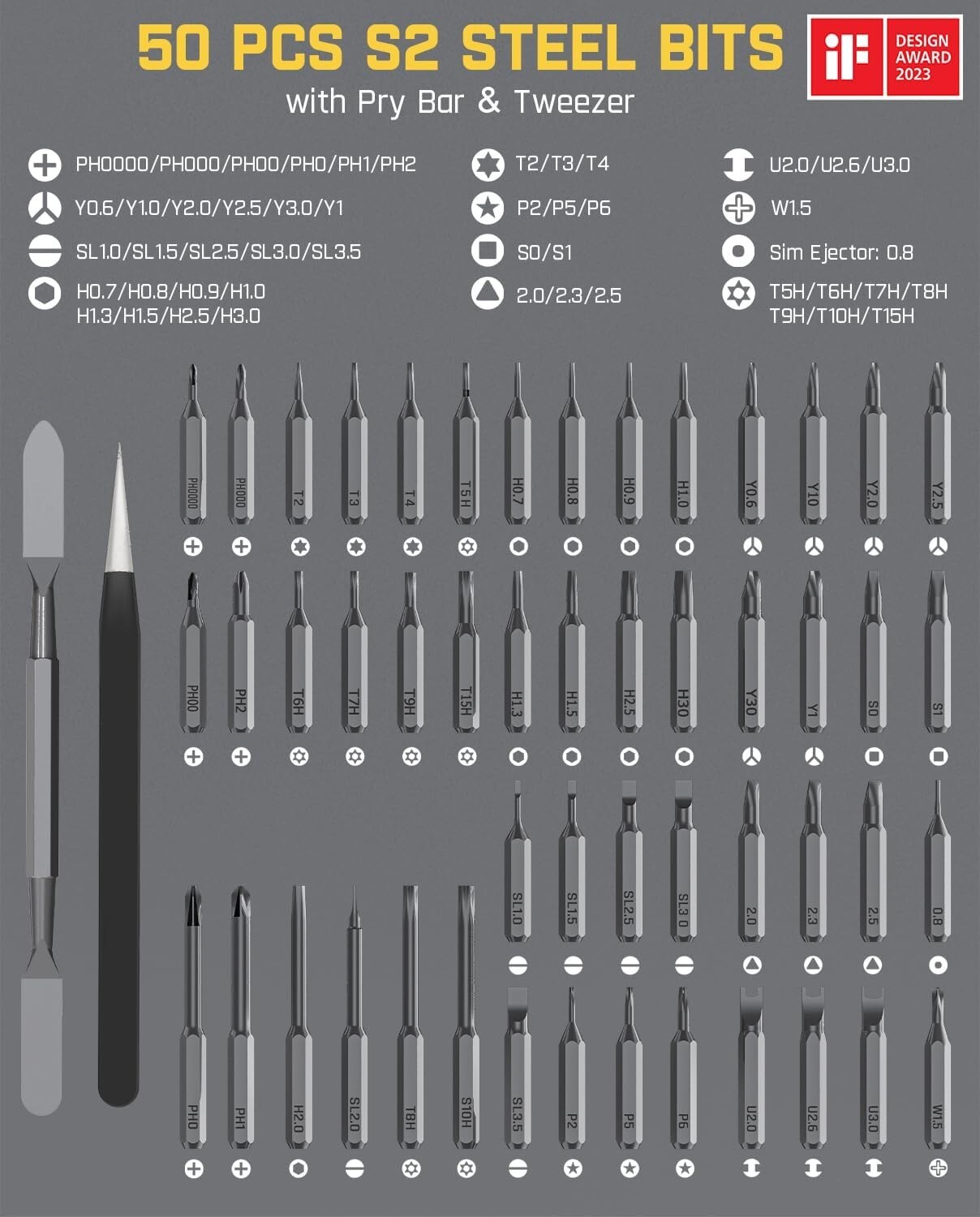 Fanttik E1 Max 3.7V Mini Precision Electric Screwdriver, 50-in-1 Magnetic Bits,