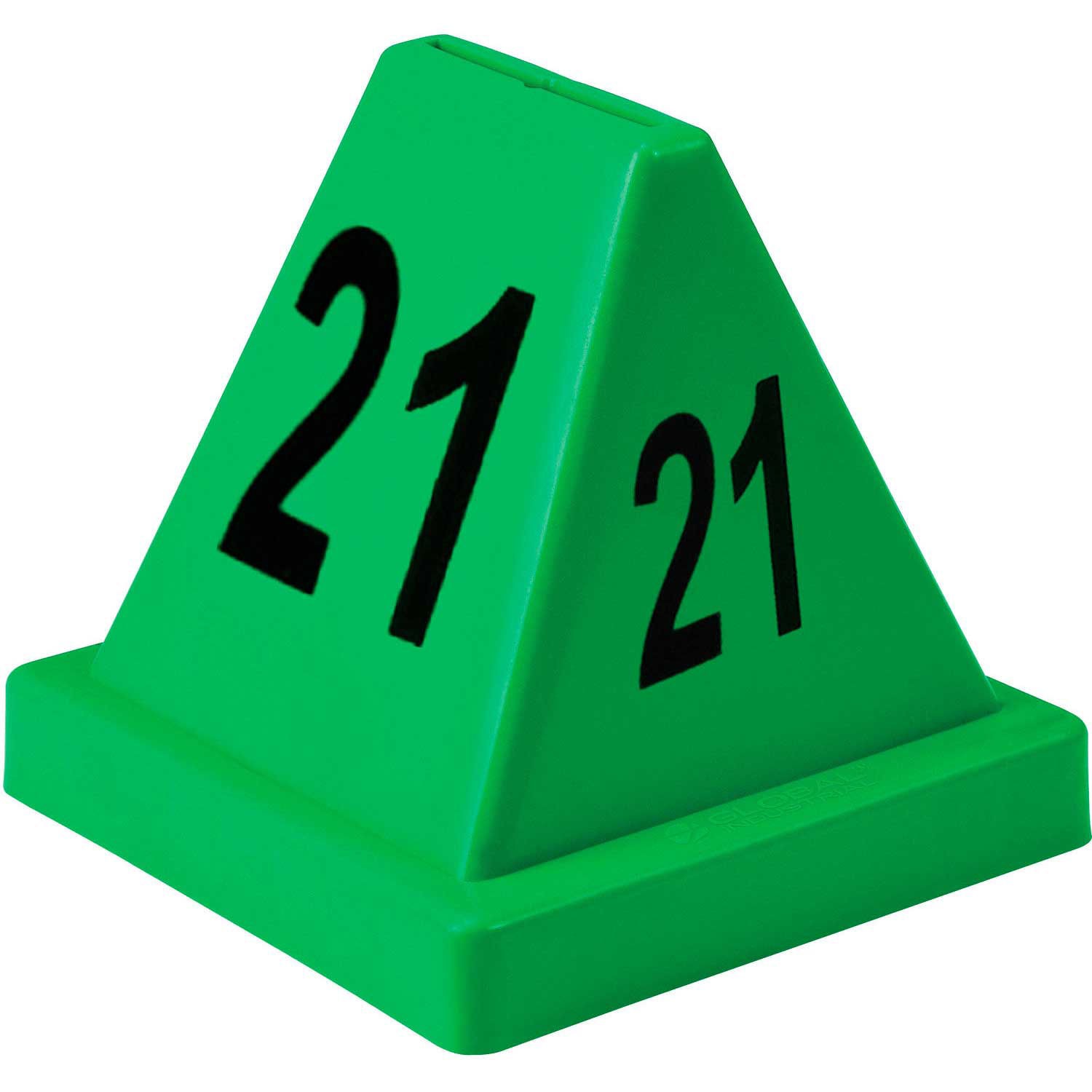 Numbered Cones 21-40 4-1/2"L x 4-1/2"W x 4-3/8"H Green