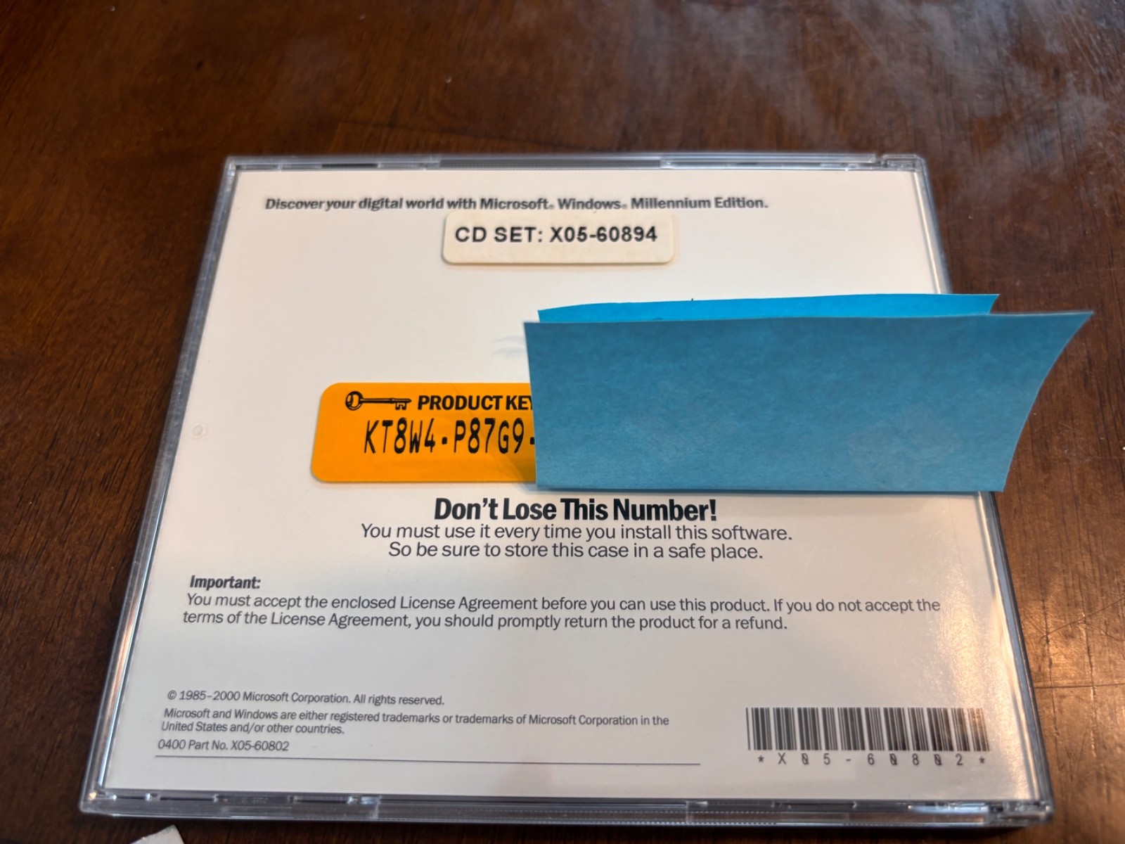 Microsoft Windows ME Millennium Edition Upgrade CD w/ Product Key