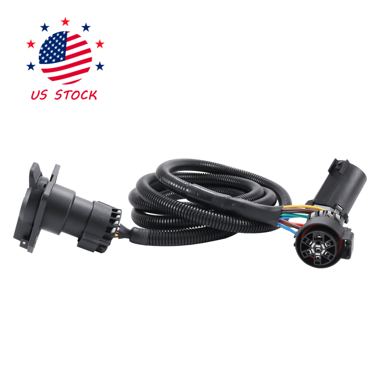 7 Pin Trailer Wiring Harness Extension Connectors Truck Bed 7 Way RV Wiring Plug