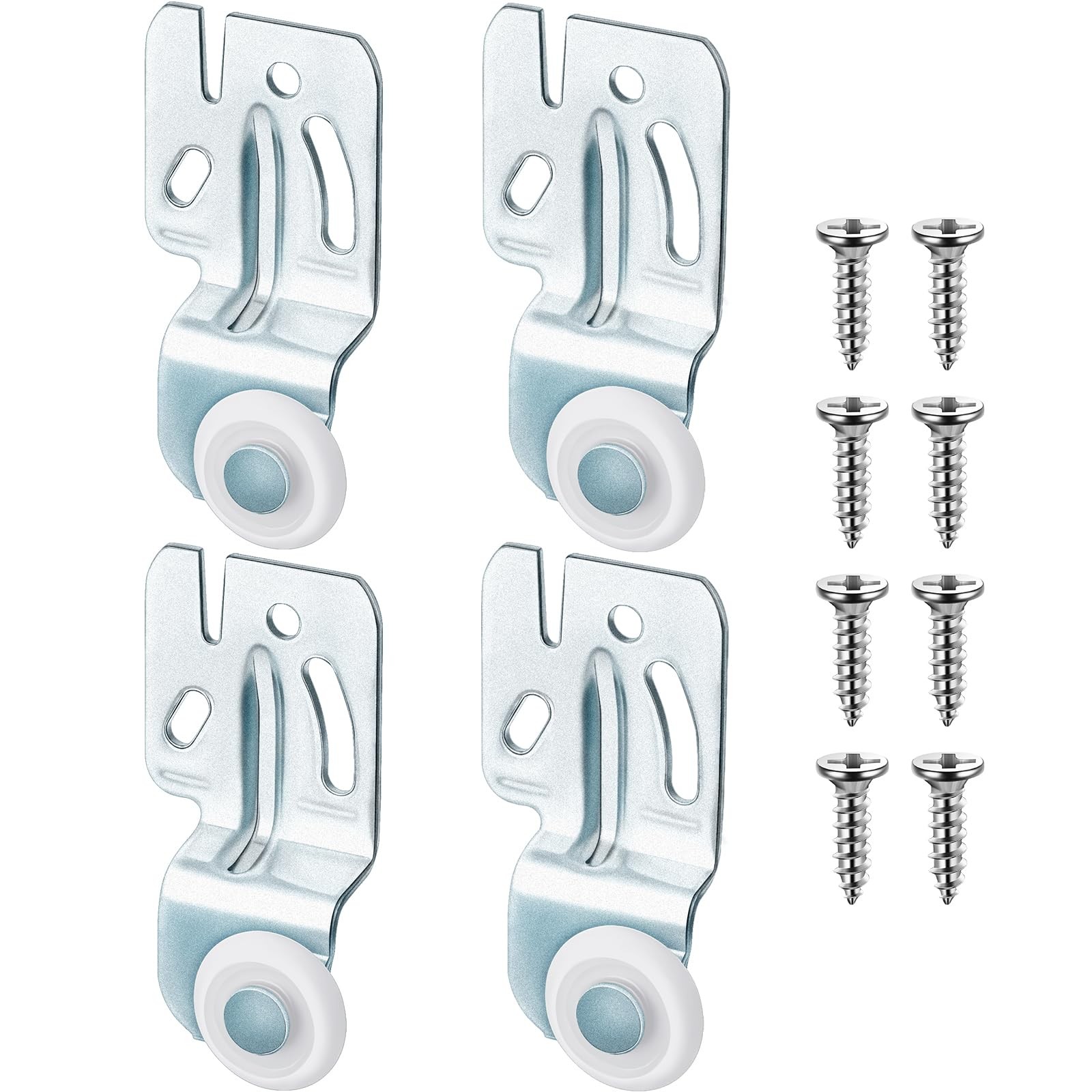 Blulu 4 Pcs Sliding Closet Door Roller Kit Silver