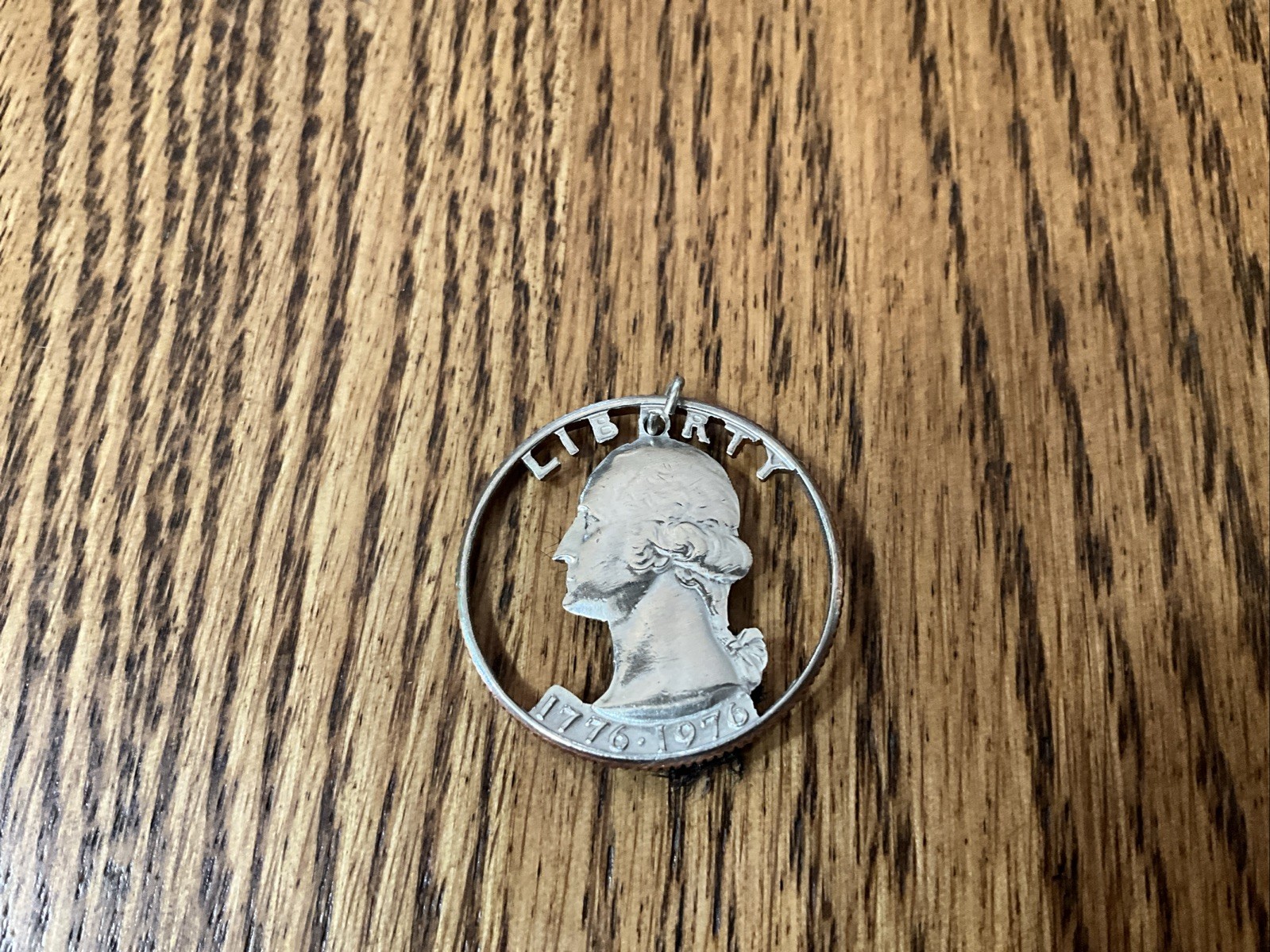 Washington Quarter Pendent Cut Coin.