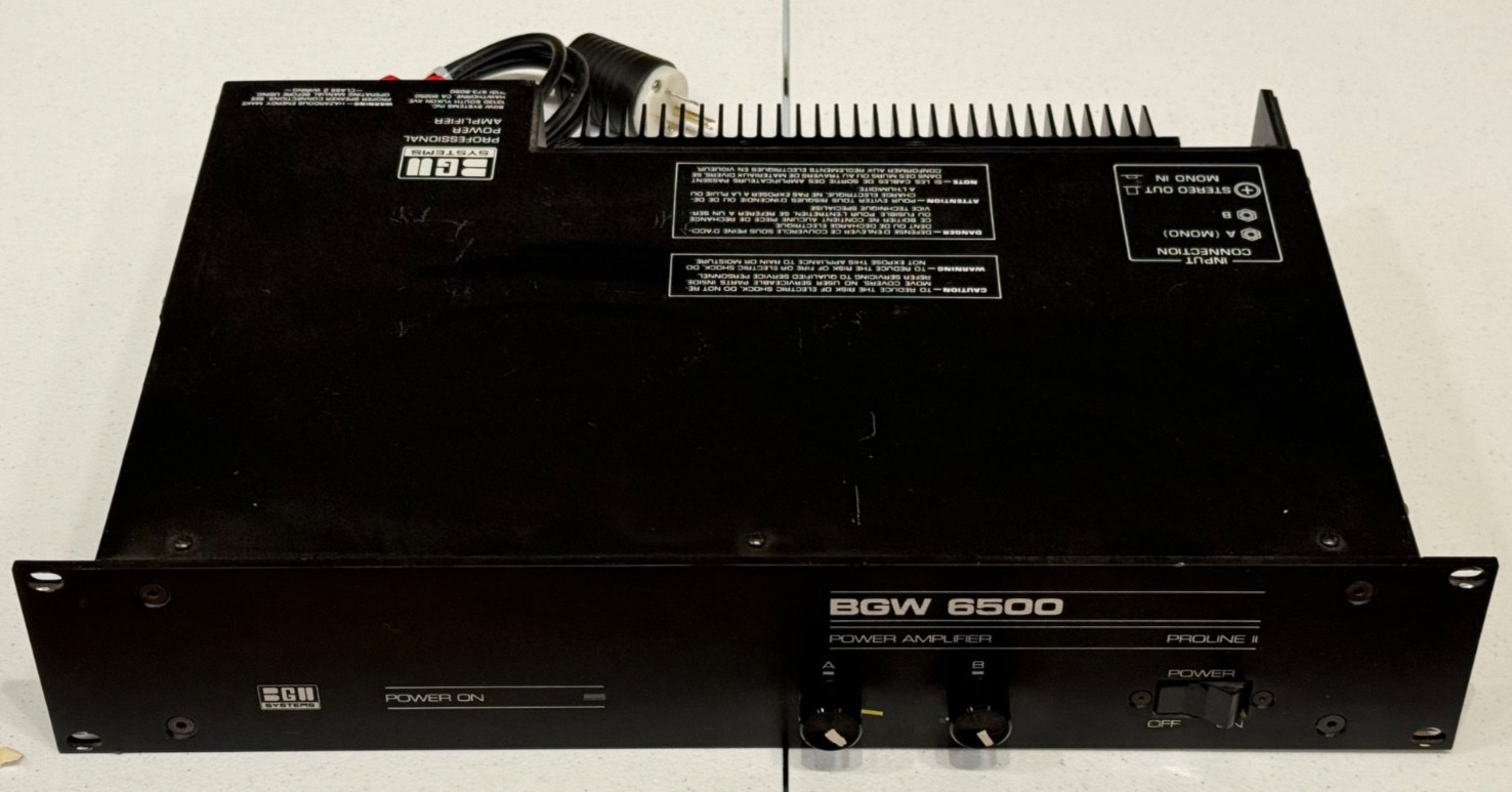Vintage BGW Systems 6500 Proline II Two-Channel Power Amplifier TESTED WORKING