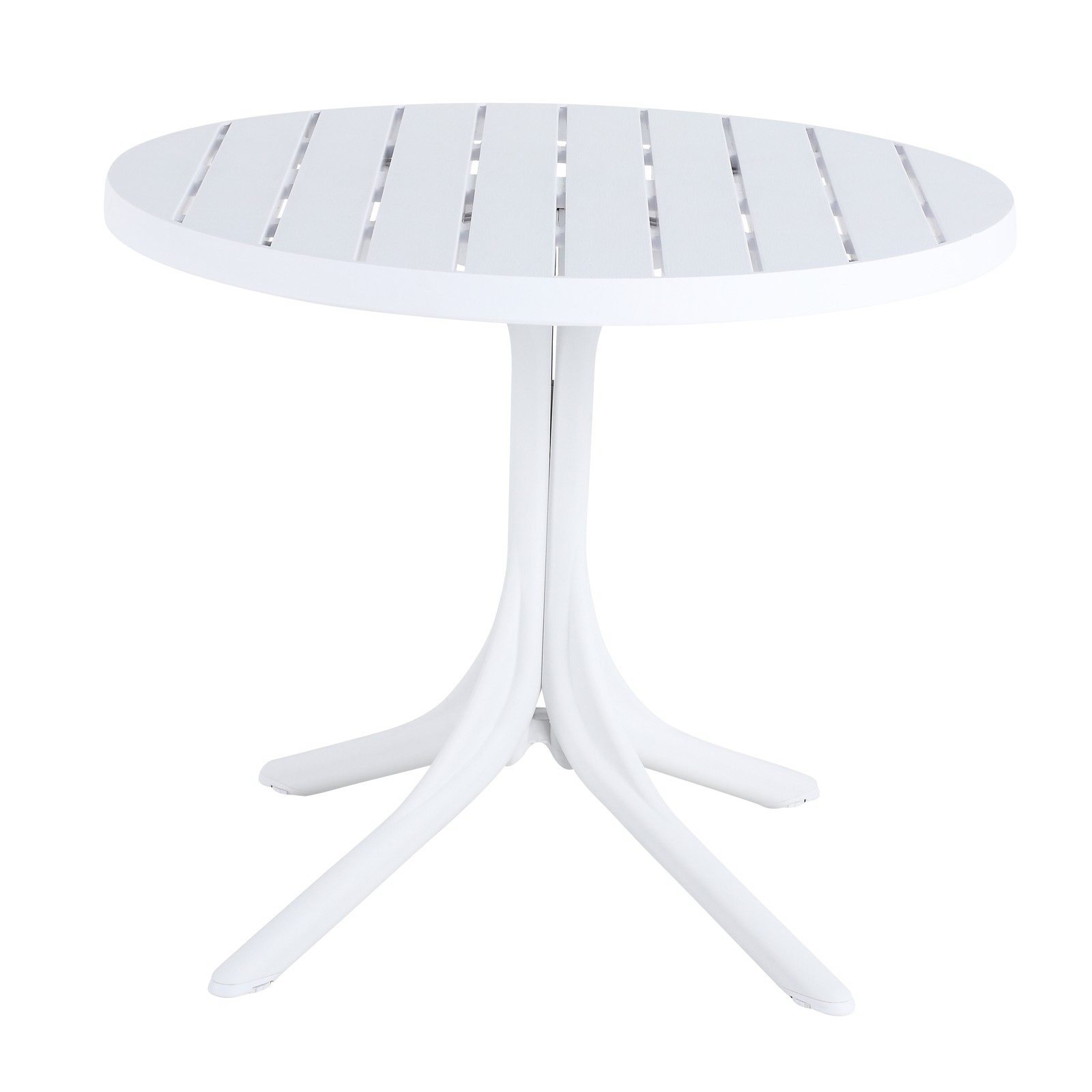 White Round Polypropylene Dining Table 36" Indoor/Outdoor 220 lbs Capacity