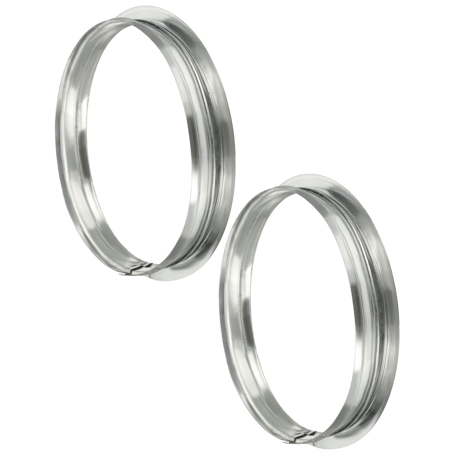 2 Pcs 8 Inch Round Galvanized Steel Duct Connector Flange, Silver Tone