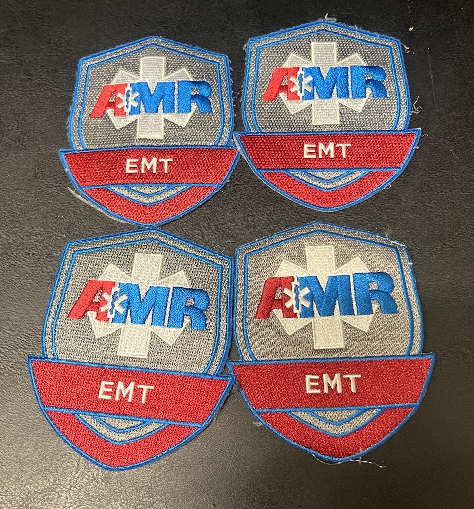 Lot of 4 AMR AMERICAN MEDICAL RESPONSE EMT EMERGENCY MEDICAL TECHNICIAN PATCHES