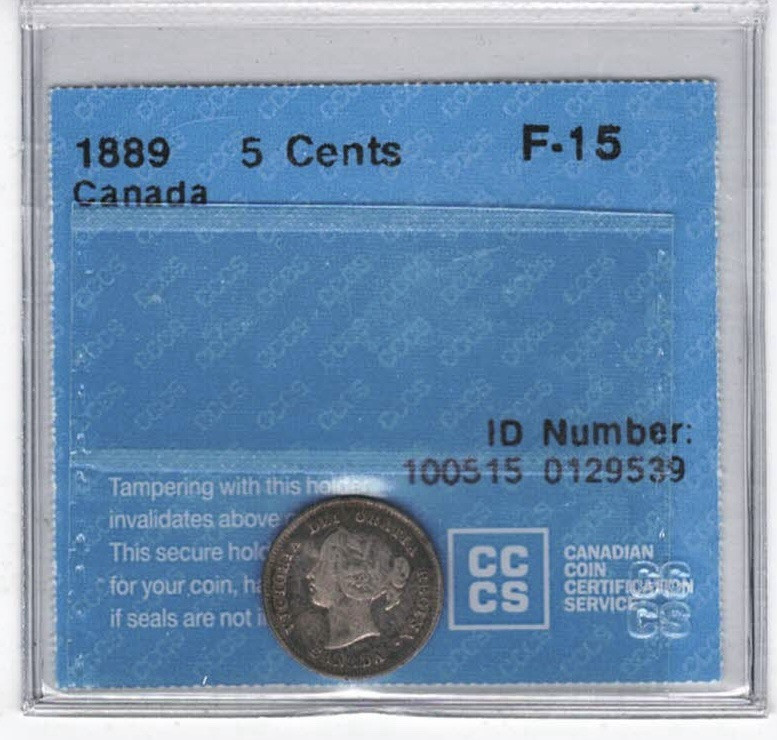 1889 Canada 5 Cents - CCCS F15 - 0129539