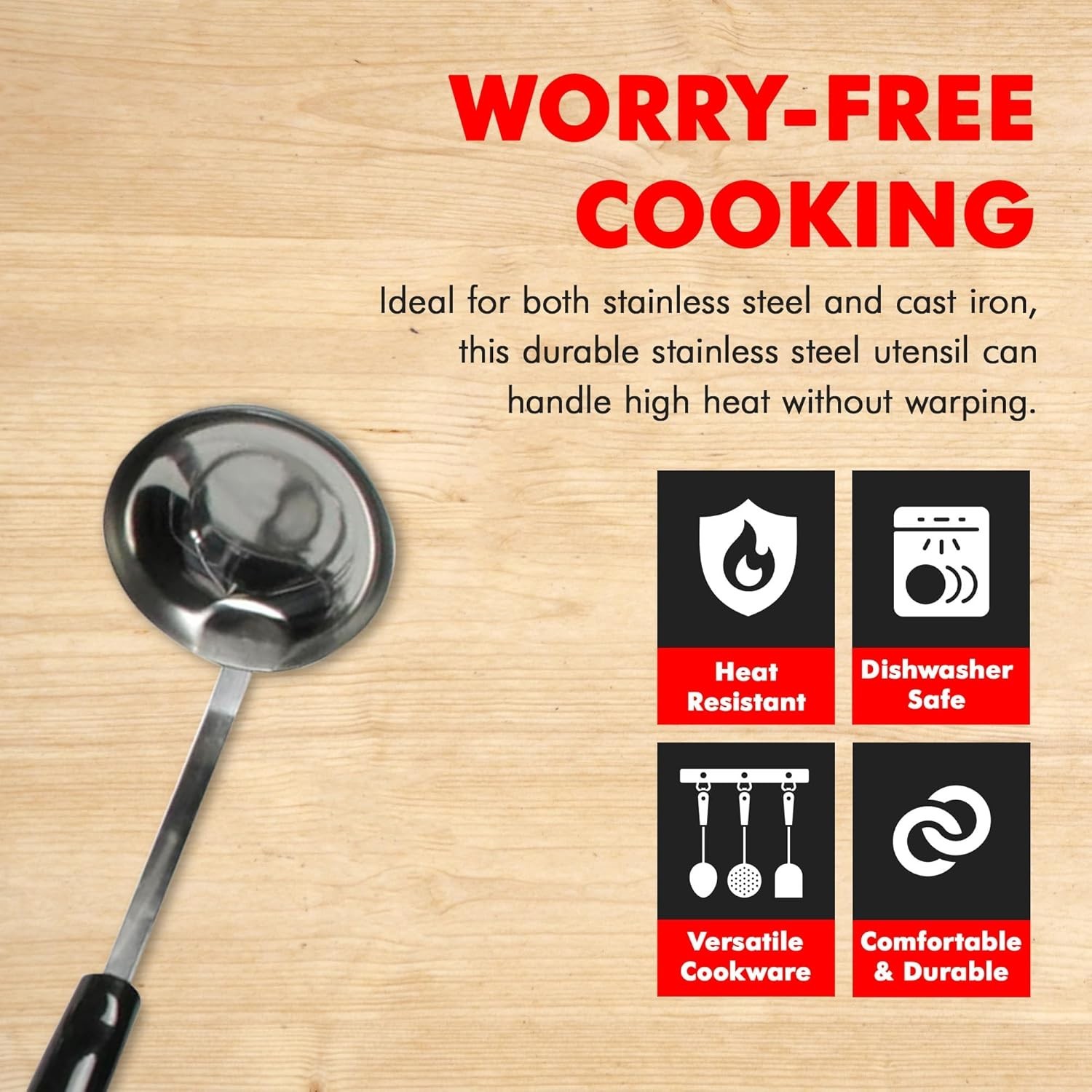 Select Cooking Ladle, 11.5 inch, Stainless Steel