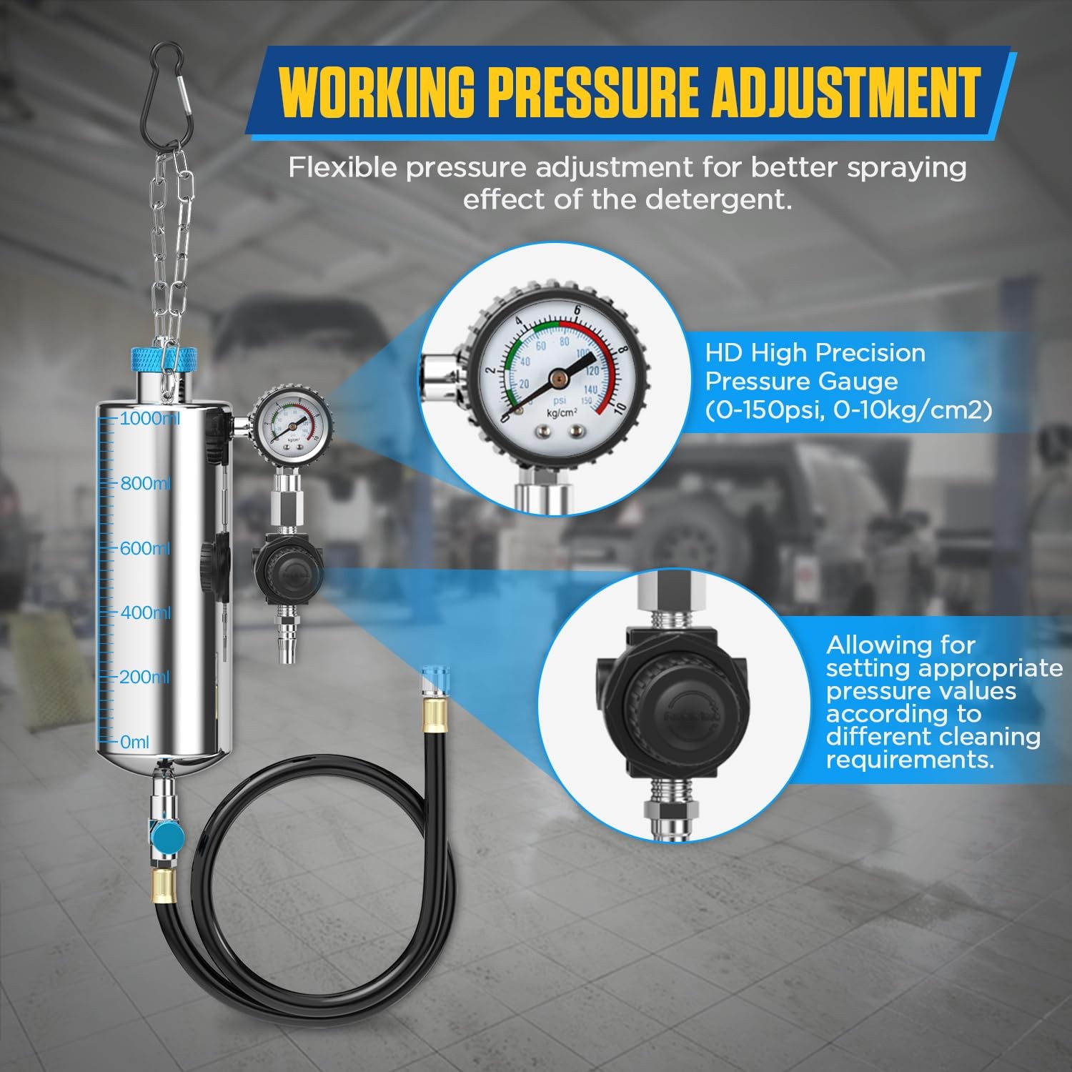 Fuel Injector Cleaner Tool Kit, Non-Dismantle System 1000ML...
