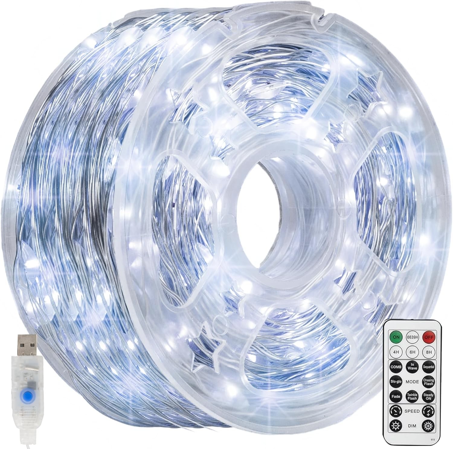 Fairy Lights 66 FT 200 LED USB Power Photo String Lights W/ Remote 8 Modes