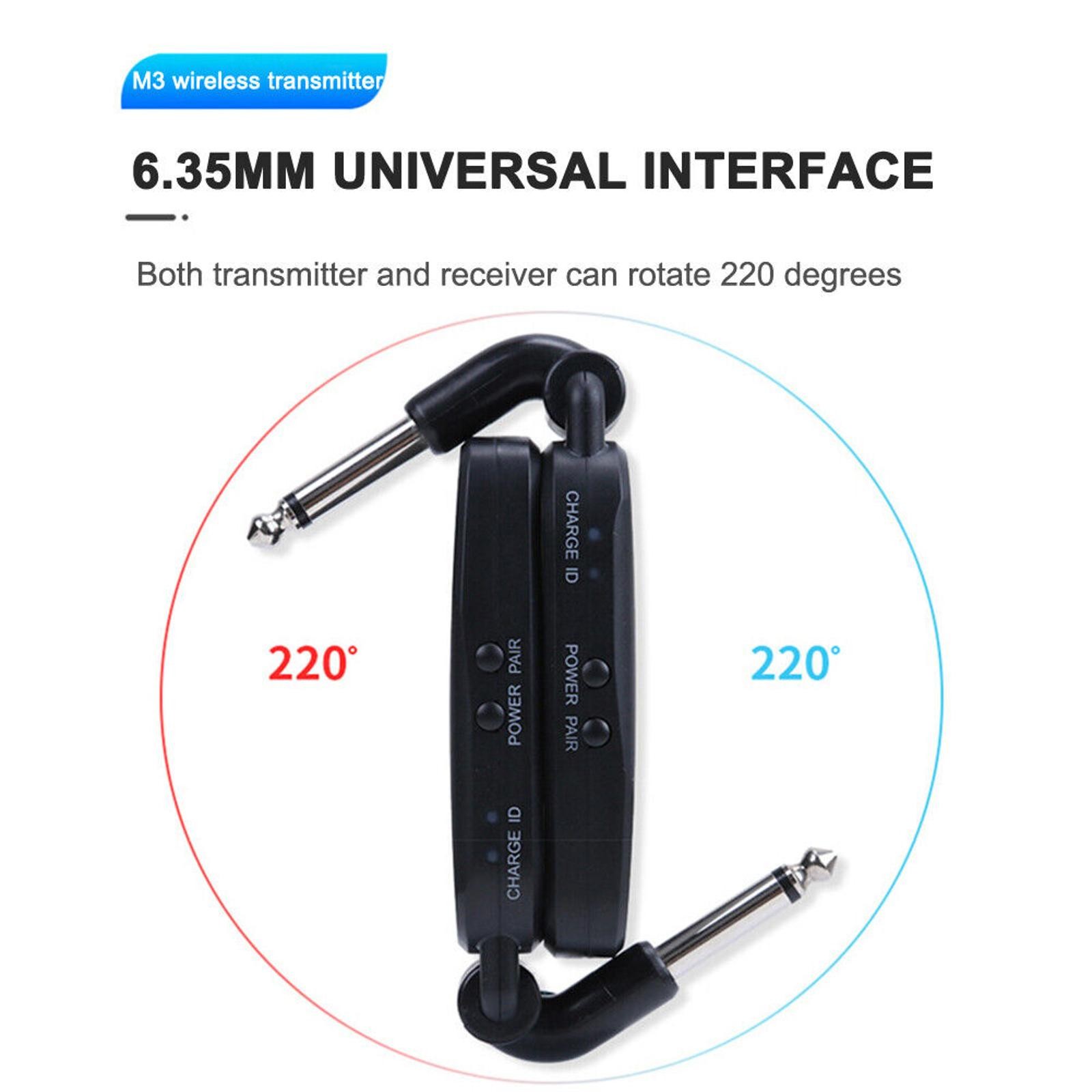 2Pcs M3 Model Digital Wireless Transmitter+Receiver For Electric Guitar Bass