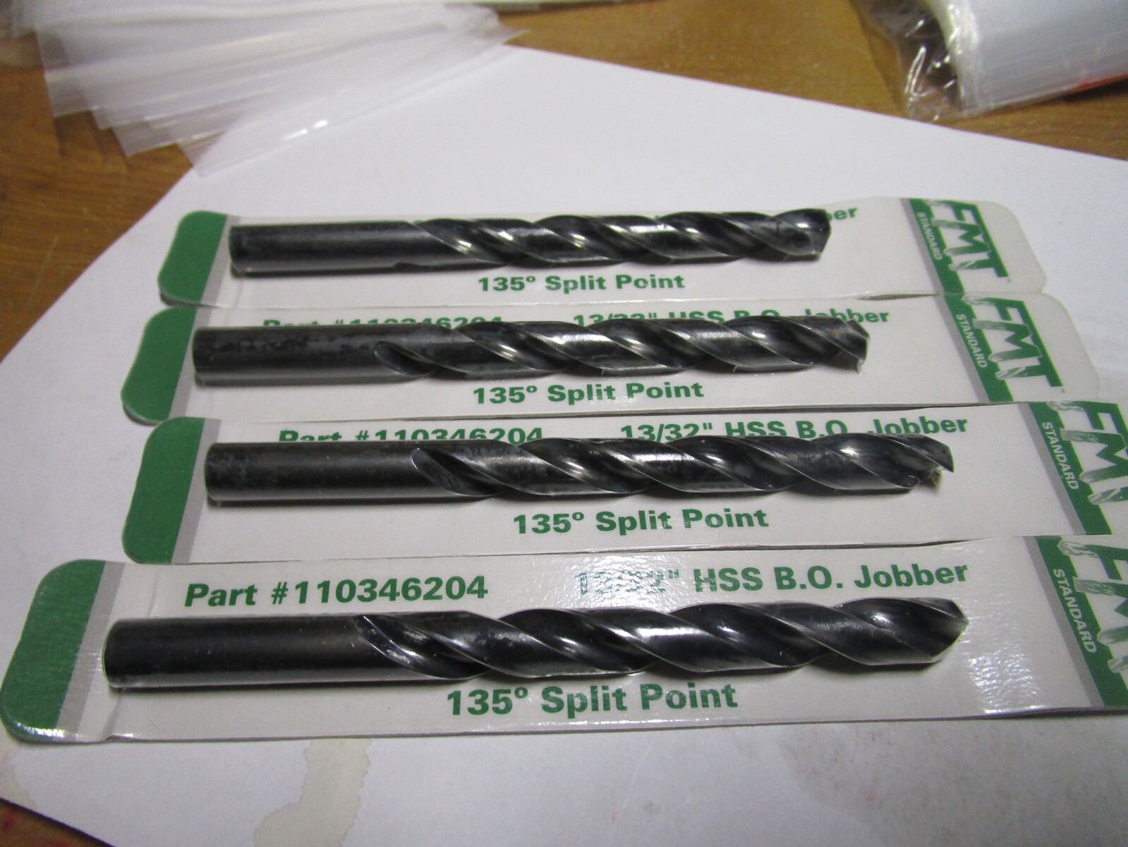 13/32" x 5-1/4" OAL 135° Split Black Oxide High Speed Steel Jobber Drill QTY 4