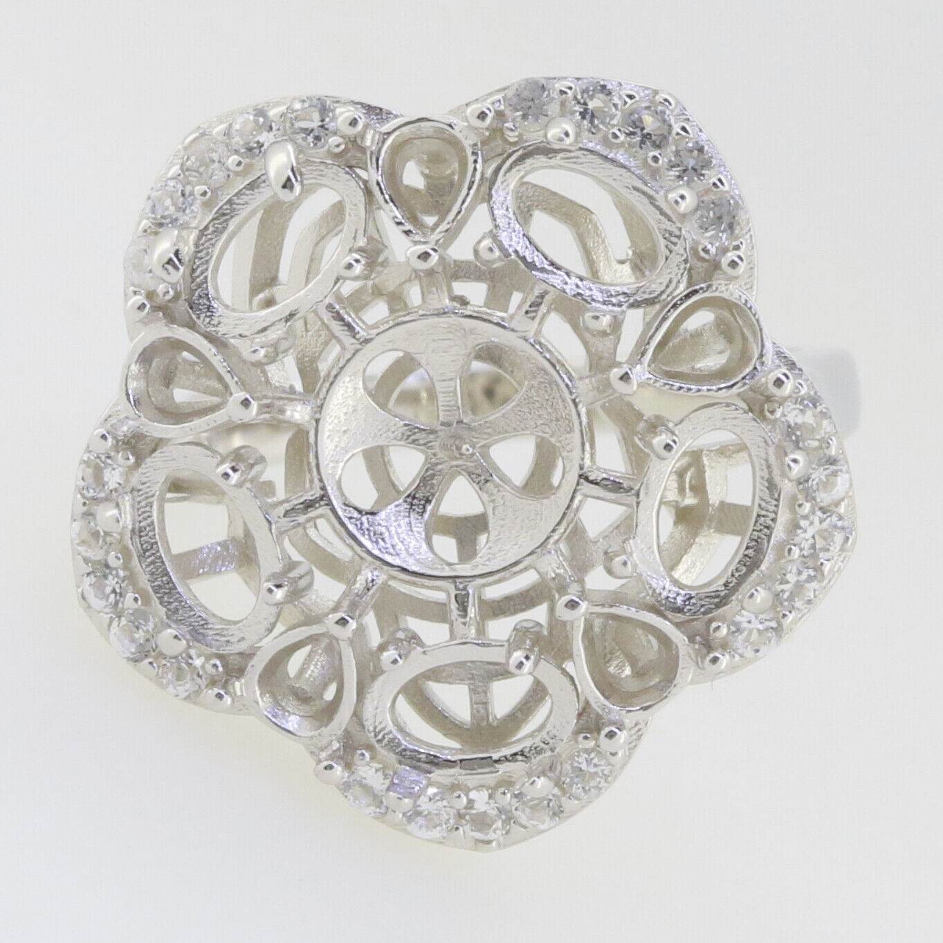 Semi Mount Ring Setting Round 12mm Ring 925 Sterling Silver Ring