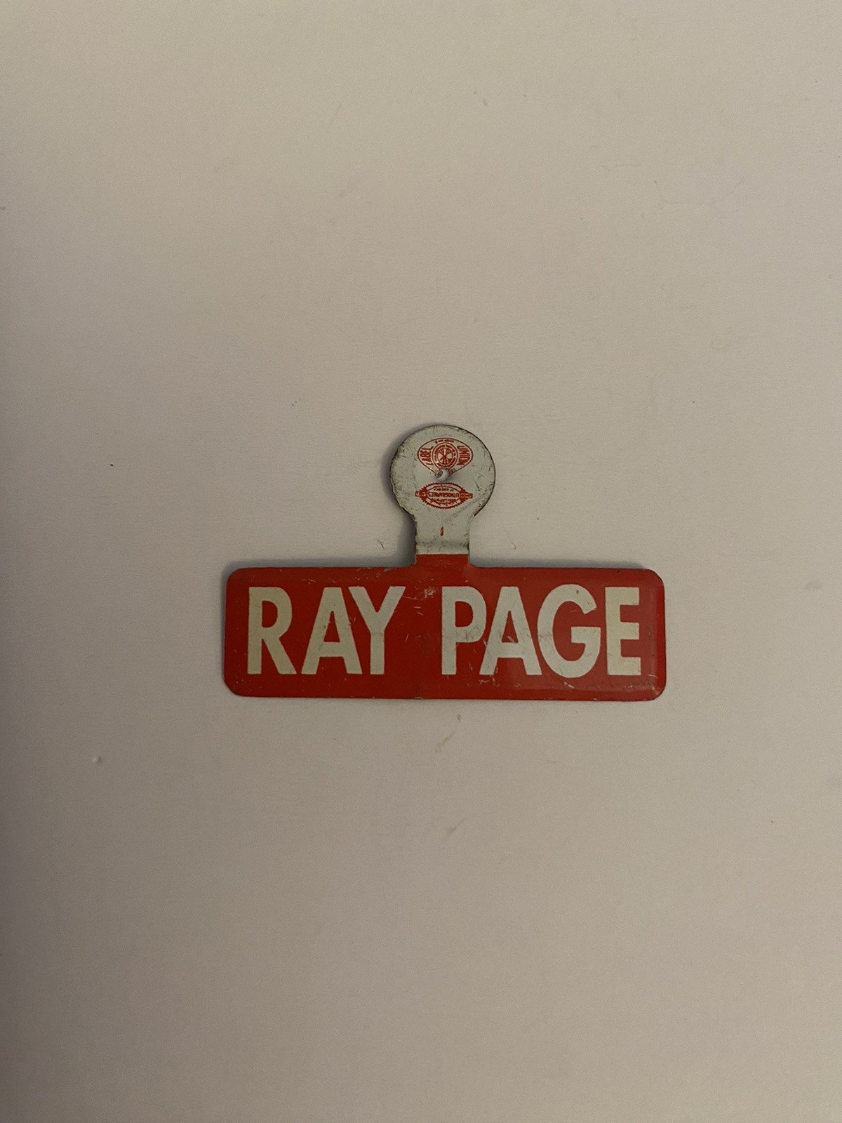 Ray Page Political Tab Fold Over Button P109