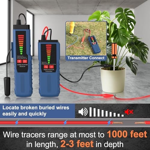 F04 Underground Wire Locator, Cable Locator with Earphone, Buried Wire