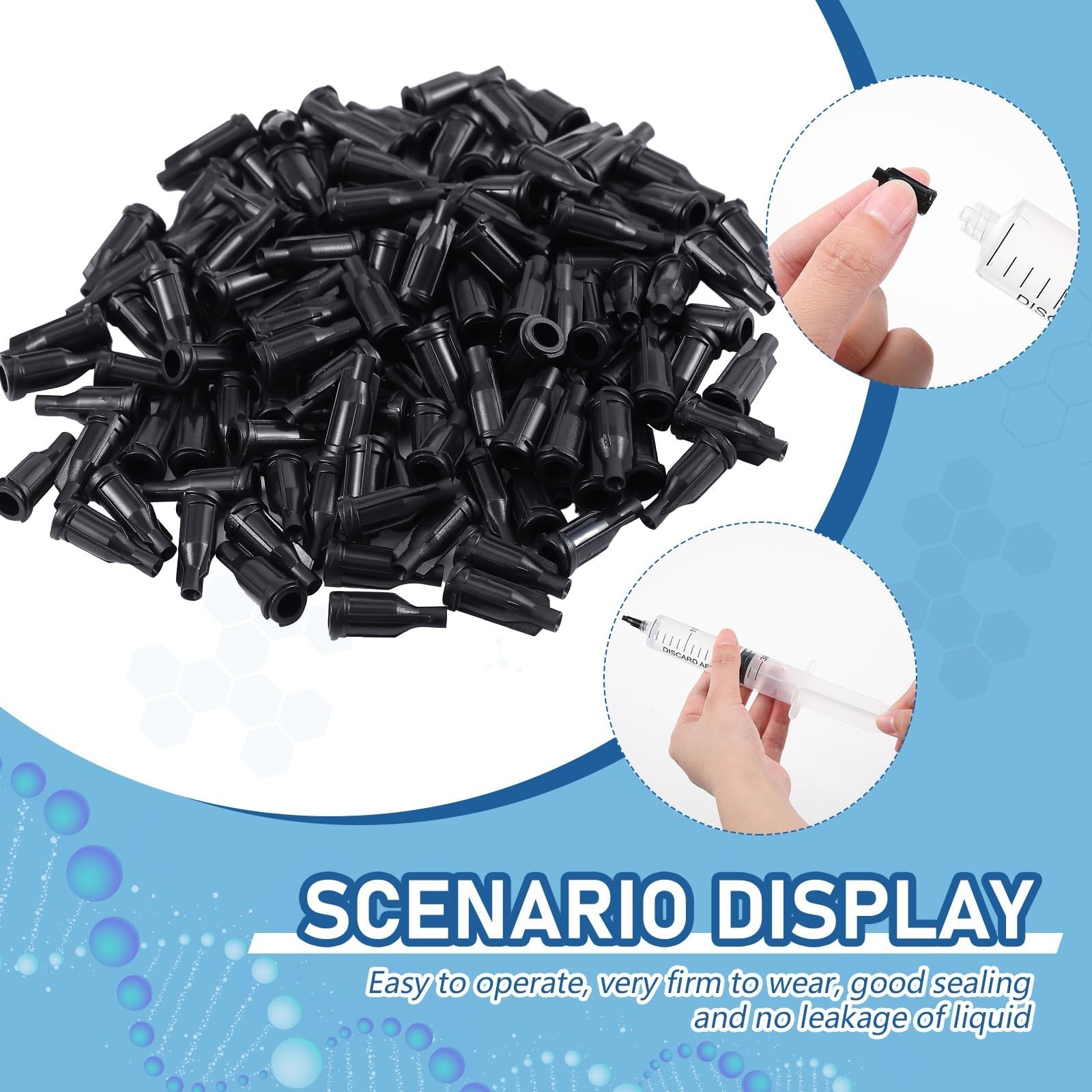 2000 Pack Black Precision Dispensing Tips for Crafting & Industrial Use