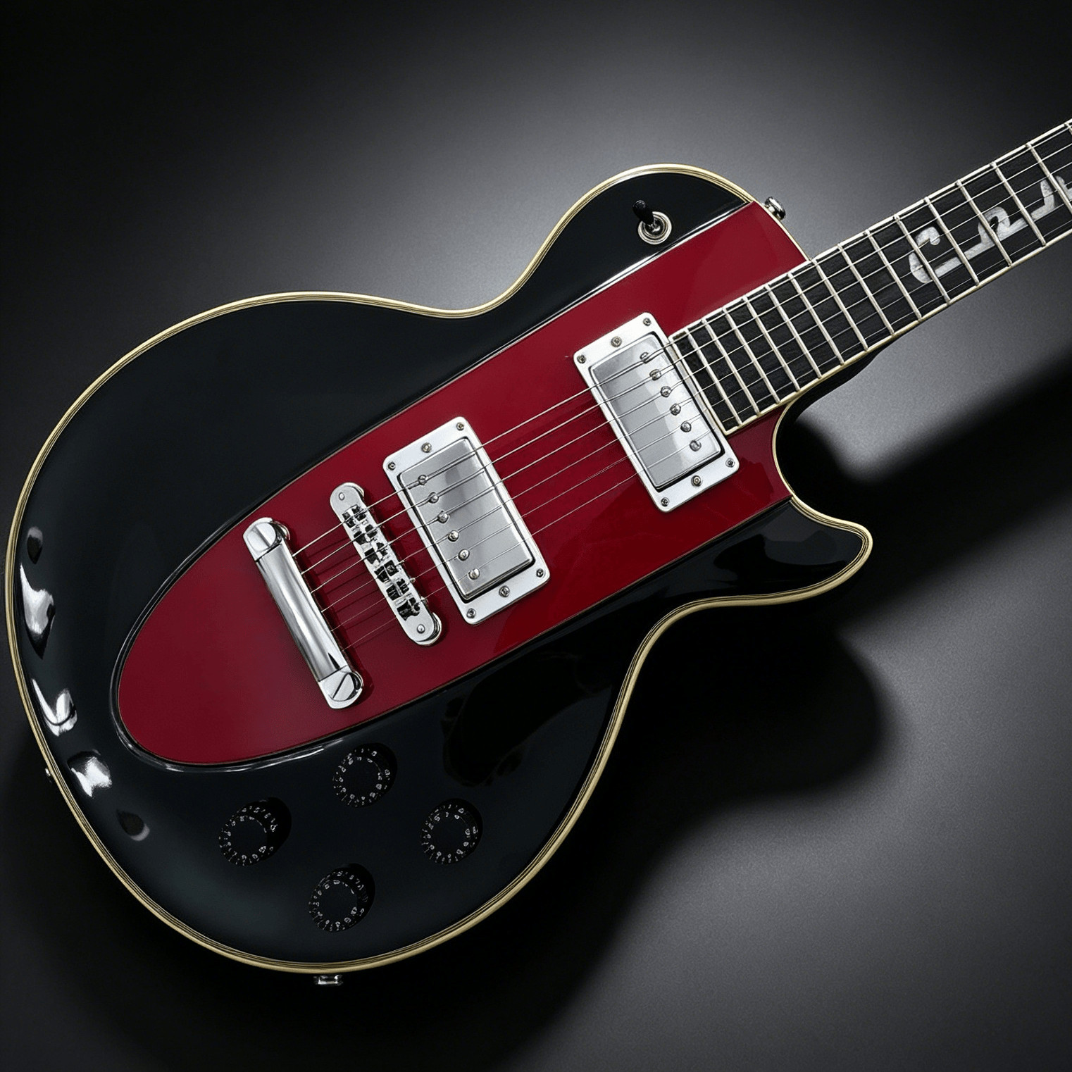 Black and Red 22 Fret Electric Guitar Silver Pickups Rosewood Fretboard 6 String