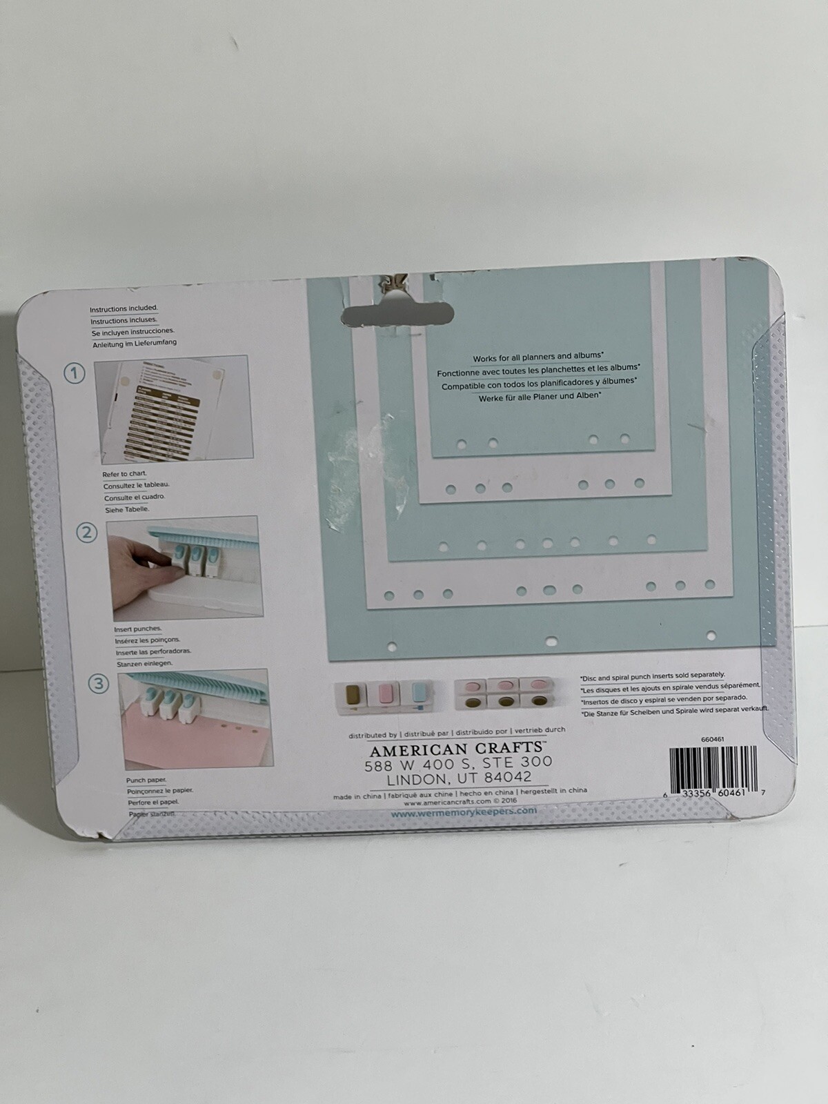 WE R MEMORY KEEPERS Planner Punch Board With Adjustable Punches 6pcs NIB