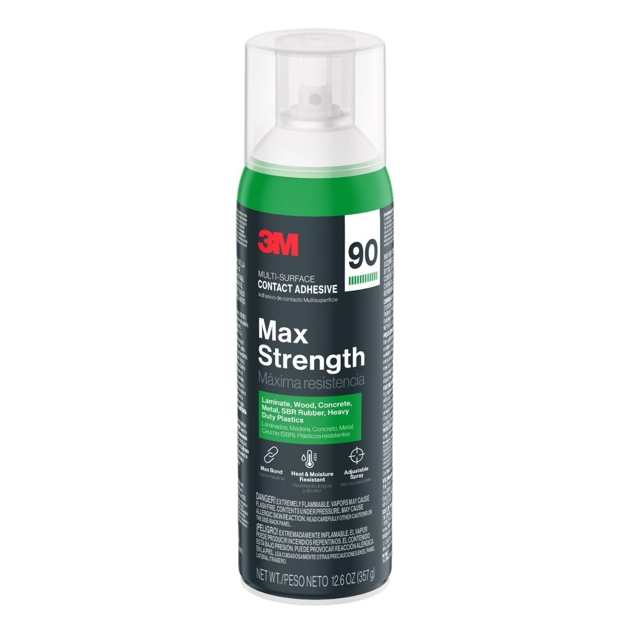 3M Max Strength 90 Multi-Surface Contact Adhesive, 12.6 oz., Low VOC, Max...