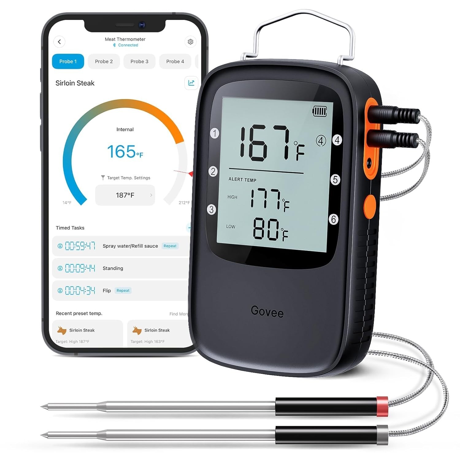 Termometro Para Parrilla Termometro Digital Para Carne Con Bluetooth Y Sonda NEW